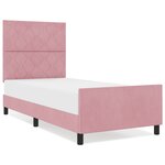 Lit en velours rose vidaXL 100x200 cm