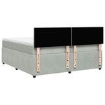vidaXL Sommier à lattes de lit et matelas Gris clair 200x200cm Velours