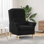 vidaXL fauteuil Noir 76 x 94 x 102 cm Velours
