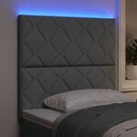vidaXL Tête de lit avec des lumières à LED Gris clair 100 cm tissu