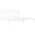 vidaXL Cadre de lit métal avec tête de lit blanc 193x203 cm