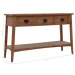 vidaXL Table console bois de sapin massif 126 x 40 x 77 5 cm Marron
