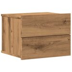 vidaXL Table de chevet murale chêne artisanal 40x32x30 cm