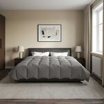 vidaXL Duvet complet toute l'année Gris clair 220 x 260 cm Microfibre
