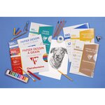 CLAIREFONTAINE - Pochettes dessin Papier millimétré P.E.F.C - Bistre/Bleu - 21 x 29,7 - 12 feuilles - 90G