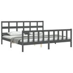 vidaXL Cadre de lit sans matelas gris 200x200 cm bois massif de pin