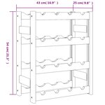 vidaXL Casier à bouteilles pour 16 bouteilles gris bois pin solide