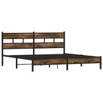 vidaXL Cadre de lit en métal sans matelas chêne fumé 193x203 cm
