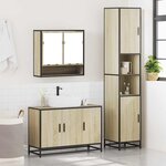 vidaXL Ensemble de meubles de salle de bain 3 Pièces chêne sonoma