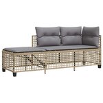 vidaXL Salon de jardin d'angle avec coussins 3Pièces mélange beige rotin