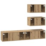 vidaXL Ensemble meuble TV 4 Pièces chêne artisanal 80 x 30 x 30 cm