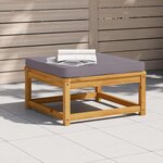 vidaXL Repose-pied de jardin avec coussins bois massif d'acacia