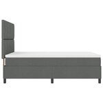 vidaXL Lit à ressorts avec matelas et lumière LED en gris foncé  140 x 190 cm  tissu