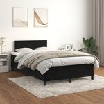 vidaXL Sommier à lattes de lit avec matelas noir 120x190 cm velours
