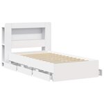 vidaXL Cadre de lit avec rangement Blanc 80 x 200 cm Bois d'ingénierie