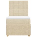 vidaXL Sommier à lattes de lit et matelas Crème 90x190 cm Tissu