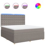 vidaXL Sommier à lattes de lit avec matelas Taupe 180x200 cm Tissu