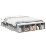 vidaXL Cadre de lit sonoma gris 135x190 cm bois d'ingénierie