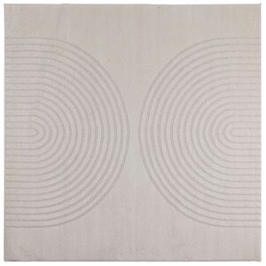 vidaXL Tapis de surface Carré HUARTE Crème 120 x 120 cm Polyester