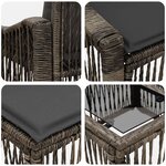 vidaXL Ensemble de canapé de jardin 7 Pièces Gris polyrotin
