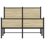 vidaXL Cadre de lit en métal sans matelas chêne sonoma 120x190 cm