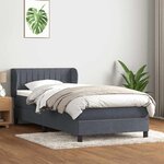 vidaXL Sommier à lattes de lit et matelas gris foncé 90x210 cm velours