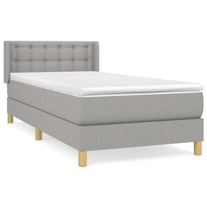 vidaXL Sommier à lattes de lit avec matelas Gris clair 100x200cm Tissu