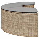 vidaXL Repose-pieds de jardin avec coussin beige résine tressée