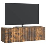 vidaXL Meuble TV mural 98 x 31 x 30 cm Chêne fumé Bois d'ingénierie
