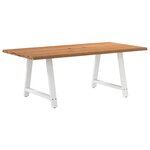 vidaXL Table à manger bord naturel bois massif chêne rectangulaire