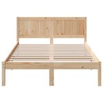 vidaXL Cadre de lit Marron 135 x 190 cm Bois de pin massif