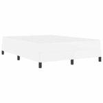 vidaXL Cadre de lit avec matelas Blanc pur 140 x 190 cm tissu