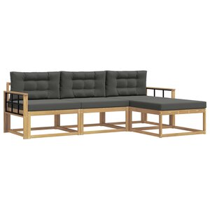 vidaXL Ensemble de canapés d'extérieur 4 pc Blanc et anthracite