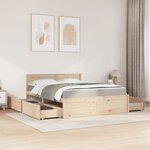 vidaXL Lit avec tiroirs et matelas 140x200 cm bois massif de pin