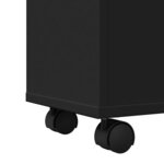 vidaXL Meuble étroit de salle de bain à roulettes noir