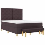 vidaXL Lit à ressorts avec matelas Marron foncé 160 x 200 cm tissu