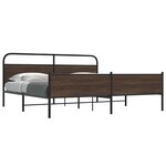 vidaXL Cadre de lit en métal sans matelas chêne marron 200x200 cm