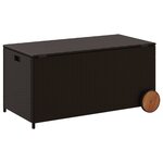 vidaXL Boîte de rangement de jardin et roues marron 190L poly rotin