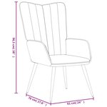 vidaXL Chaise de relaxation avec tabouret Blanc crème Velours