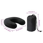 vidaXL Oreiller de Voyage pour le Cou Noir 27 x 27 x 8 cm Velours
