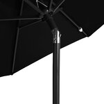 vidaXL Parasol de jardin avec mât en acier noir 225x225x212 cm