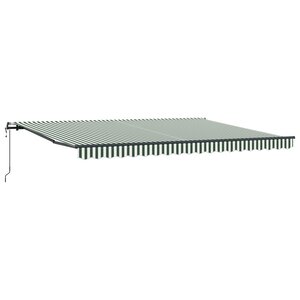 vidaXL Auvent rétractable automatique vert et blanc 450x300 cm