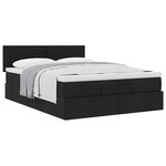 vidaXL Lit ottoman avec matelas noir 140x200 cm tissu