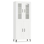 vidaXL Buffet haut Blanc 69 5x34x180 cm Bois d'ingénierie
