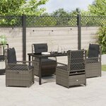 vidaXL Ensemble de salle à manger pour jardin 5 Pièces Gris polyrotin
