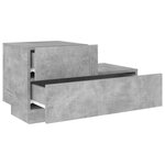 vidaXL Table de chevet avec lumières LED gris béton 70x36x40 5 cm