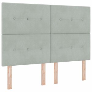 Tête de lit en velours gris clair capitonnée 160 cm