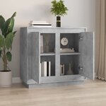vidaXL Buffet gris béton 80x34x75 cm bois d'ingénierie