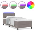 vidaXL Lit à ressorts avec matelas Taupe 90 x 190 cm tissu