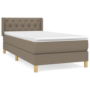 vidaXL Sommier à lattes de lit avec matelas Taupe 80x200 cm Tissu